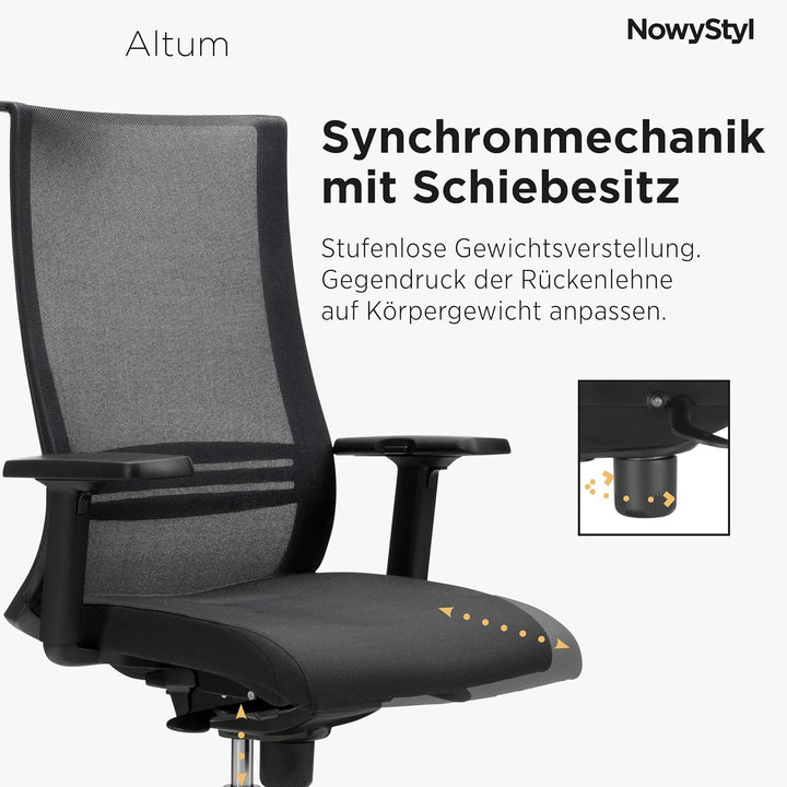 Nowy Styl Altum Chefdrehstuhl, Drehstuhl, Bürostuhl, Kunststoff, grau und anthrazit, One Size, Grau