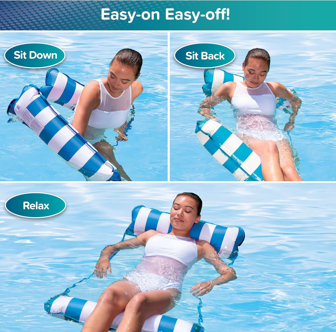 Aqua 4-in-1 Monterey Hammock Pool Float & Water Hammocks – 2-3-4 Multipacks – Multiple Colors/Styles