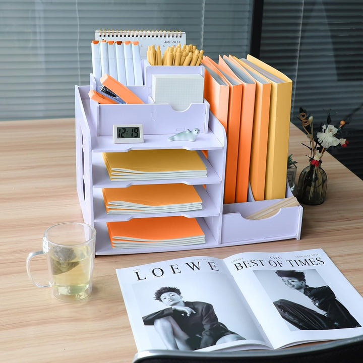 A4 Dokumentenablage Schreibtisch Organizer 4 Schicht Büro Desktop Organizer Dokumentenhalter Weiss S