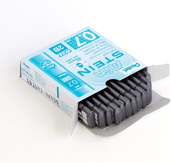 Pentel C277-2BO Ain Stein Feinmine, Strichstärke 0.7 mm, Härtegrad 2B, 40 Minen je Dose, 2B