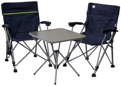 MIT 2 Stück Fächerschirm Weiss Camping Reise -Set Holly' S JUBILÄUMSET - 2 FALTSTÜHLE + 1 KLAPPTISCH