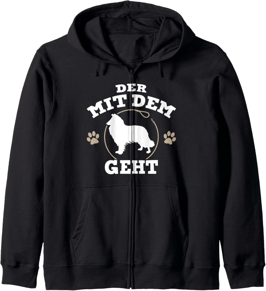 Der mit dem Collie geht Hunde Herrchen Kapuzenjacke