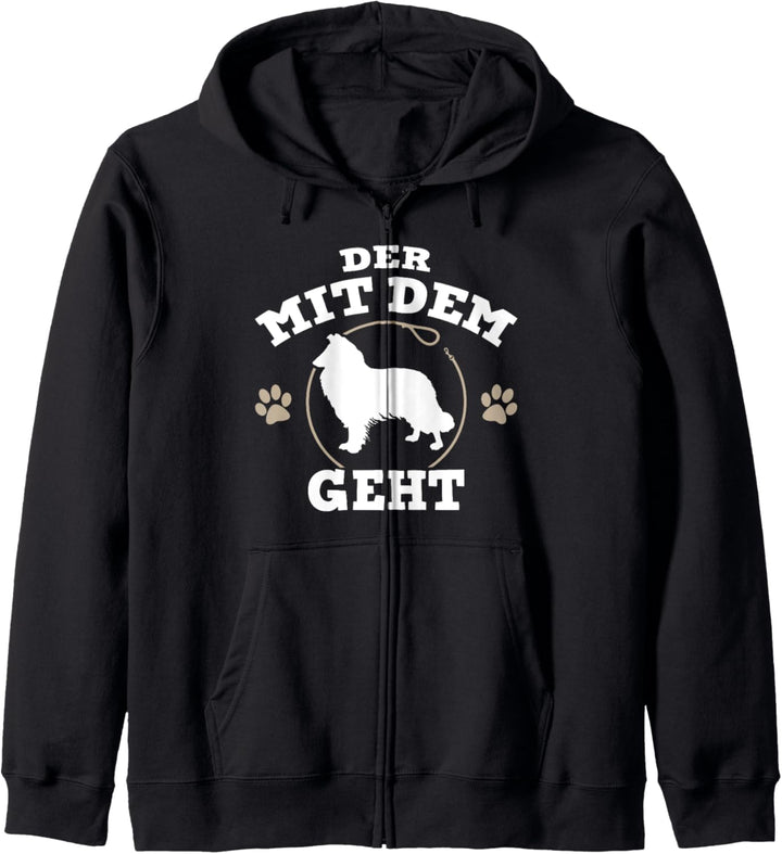 Der mit dem Collie geht Hunde Herrchen Kapuzenjacke