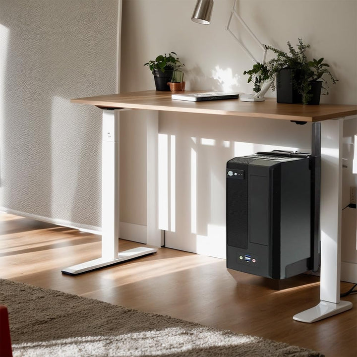 PC Halterung Unter Schreibtisch, PC Halterung für Untertisch, Carbonstahl Computer Aufhängung Halter