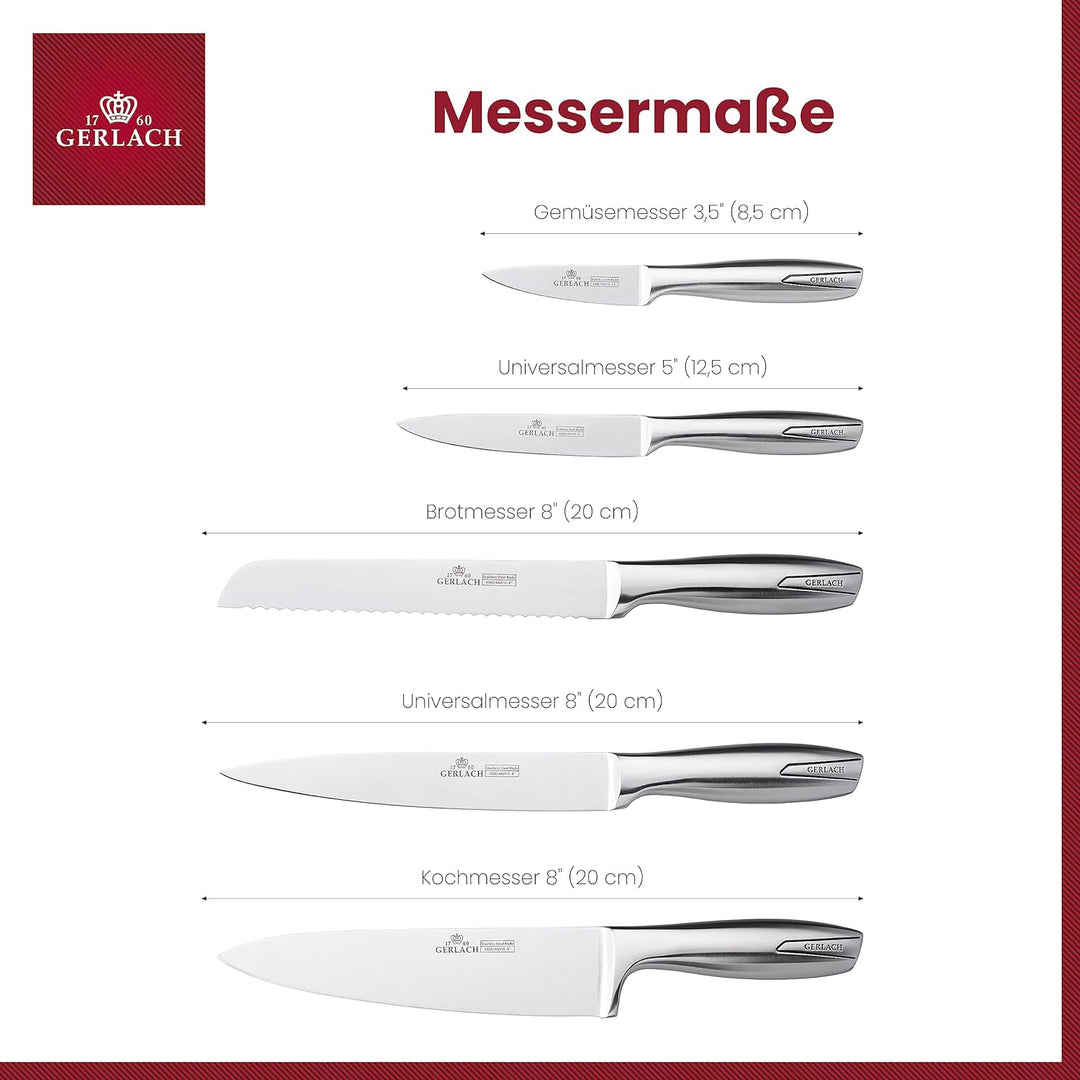 Gerlach G02-0993M-ZENB-05PU-S2S2-01 Messerblock Modern, Edelstahl