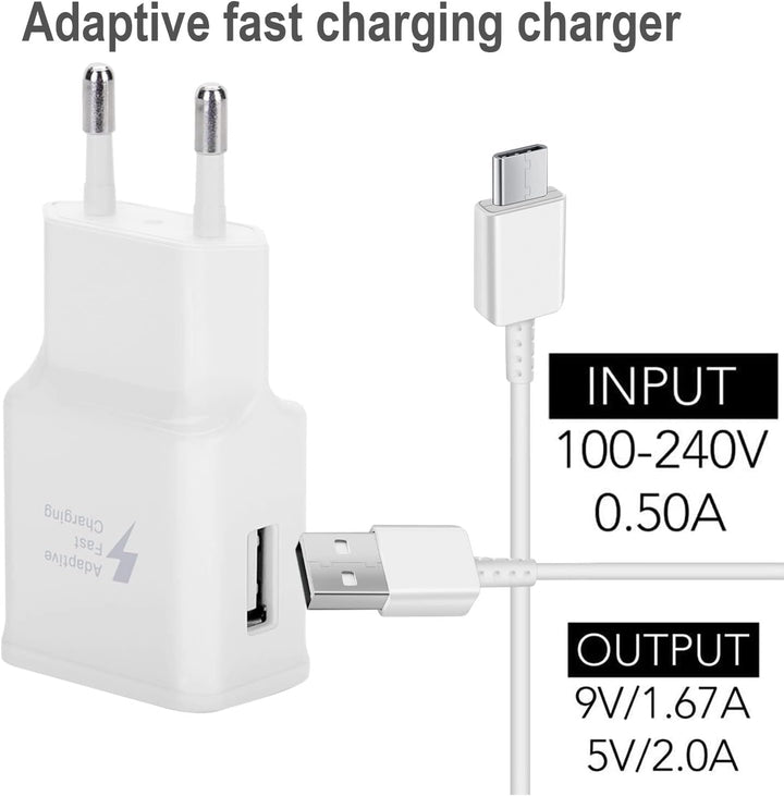 Powersky (2er Pack) USB Ladegerät Stecker mit USB C Ladekabel 1,5m Für Samsung Galaxy S21, S20, S10,