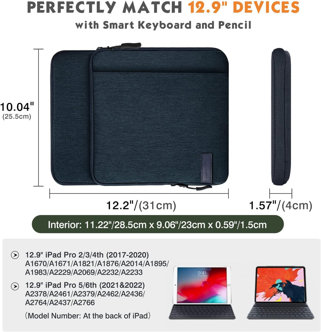 MoKo 12.9 Zoll Tablet Hülle Kompatibel mit iPad Pro 12.9 M2 2022-2018, Galaxy Tab S8+ 12.4", Surface