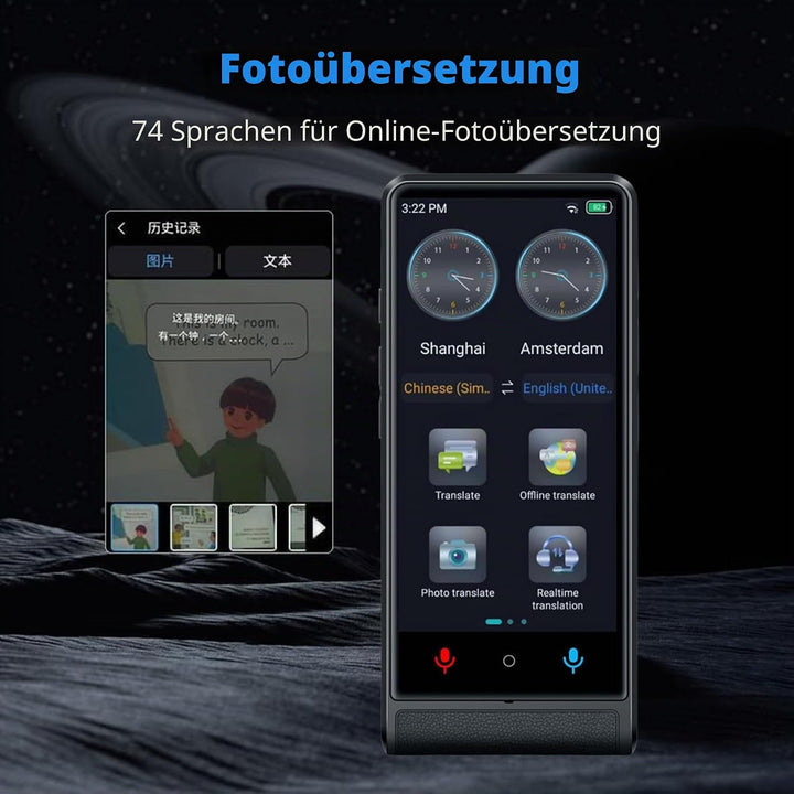 Californa, Sofort-Sprachübersetzer 2026, gleichzeitiger Übersetzer ohne WLAN, Touchscreen, 10,2 cm (