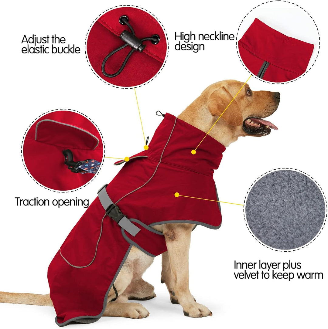 HEYWEAN Hundejacke Wasserdichter Hundemantel Reflektierende Jacke für kaltes Wetter mit weichem Flee