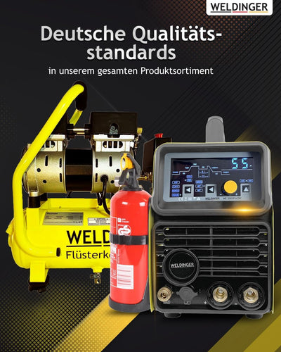 WELDINGER Flüster Kompressor FK 65 pro 750 W 90 l Luftabgabe innenbeschichteter Tank 9 bar max. FK 6