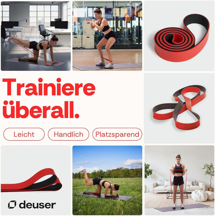 Deuserband Original Widerstandsband Gymnastikband aus Naturkautschuk, vegan, rutschfest, In Deutschl