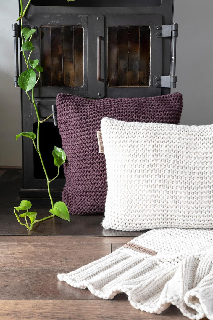 Knit Factory - Vinz Kissen - Anthrazit - 50x50 cm Anthrazit 50x50 cm, Anthrazit 50x50 cm