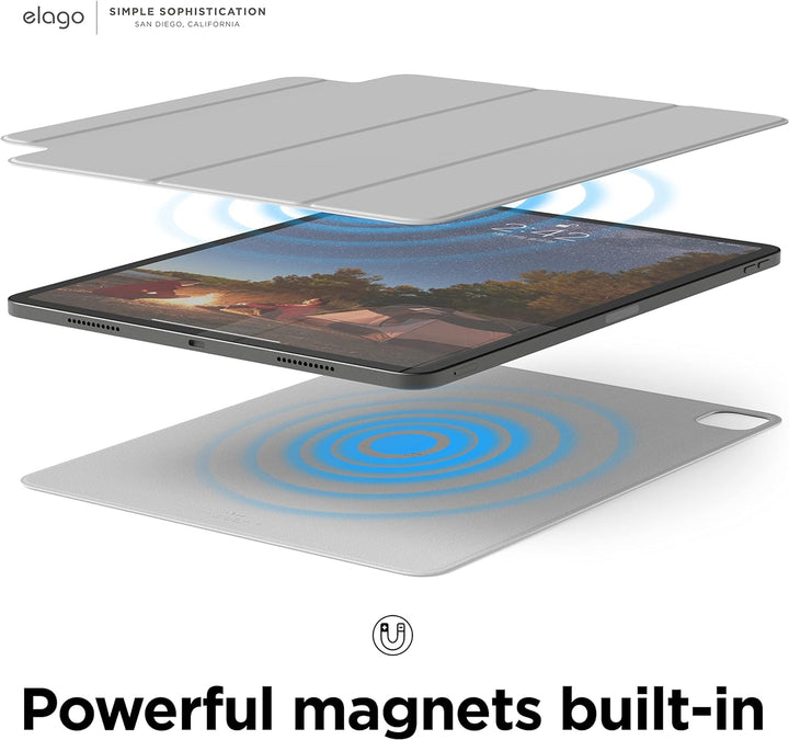 elago Magnetisches Folio Hülle Kompatibel mit iPad Pro 12.9" 6., 5., 4. Gen - Rückwand kann an Metal