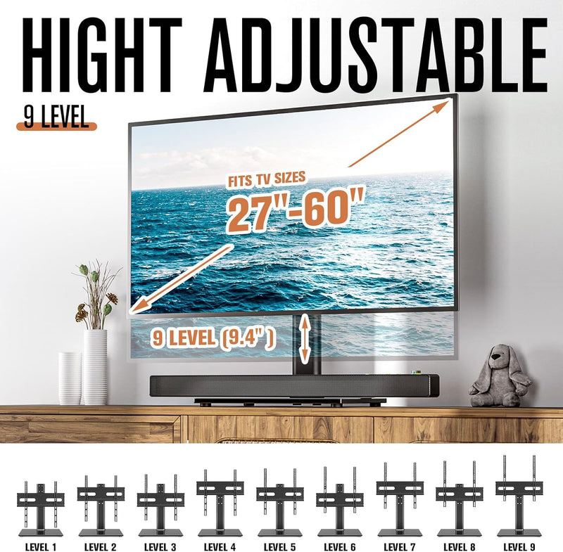 Universal Drehenbar TV-Ständer - Tisch-TV-Ständer für 27-55 Zoll LCD-LED-TV - höhenverstellbarer TV-