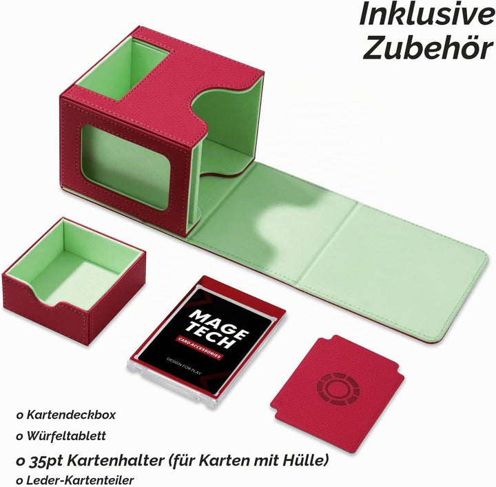 Mage Tech Commander Deckbox für MTG - Patentiertes Design, Commander Display, passt für 100 doppelt