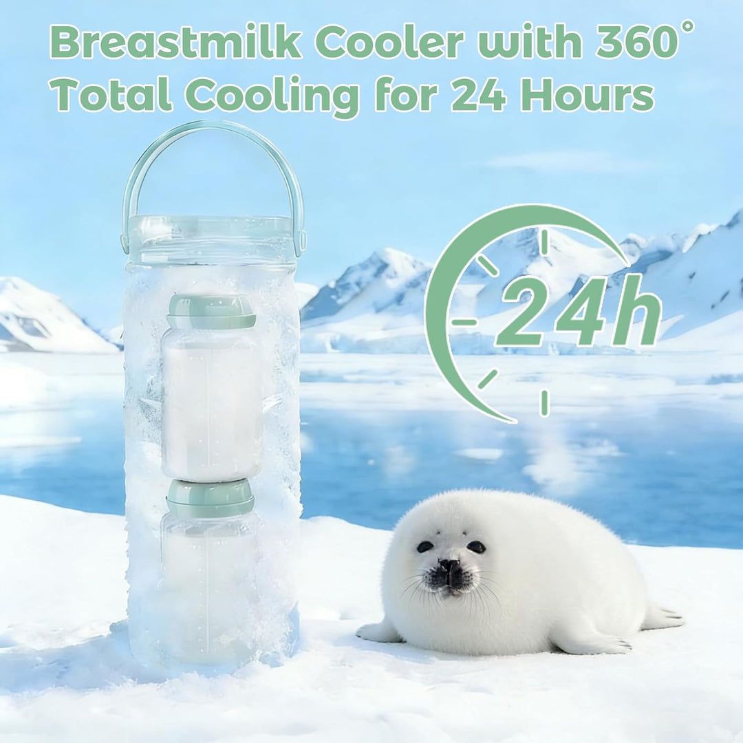 Tragbarer Muttermilchkühler für draussen, 600ml Kapazität Grosser, 360°- langzeitige Gesamtkühlung,
