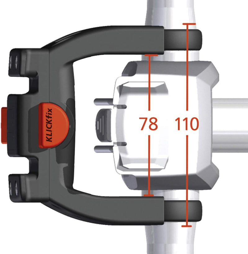 KLICKfix Zubehör Lenkeradapter E, Schwarz (Model 0211EB), One Size Ohne Schloss Single, Single