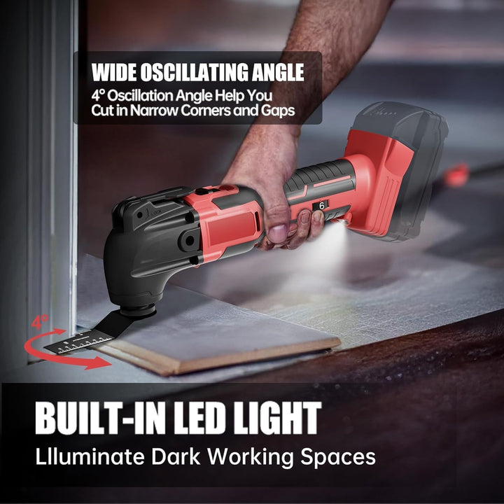 Akku Multifunktionswerkzeug kompatibel mit Milwaukee 18V Akkus, Multitool Lektrisch 23 Zubehörteile
