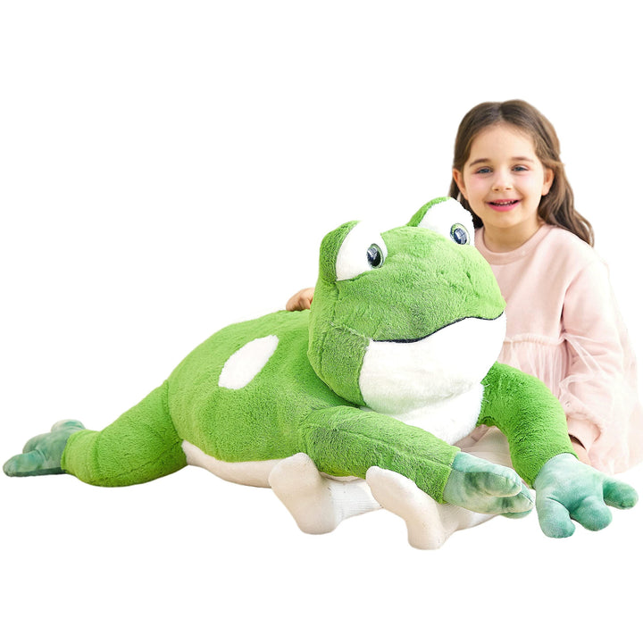 IKASA Gross Frosch Kuscheltier Riesen Stofftier,78cm Gross Plüschtier Riesige Plüsch Spielzeug Flaus