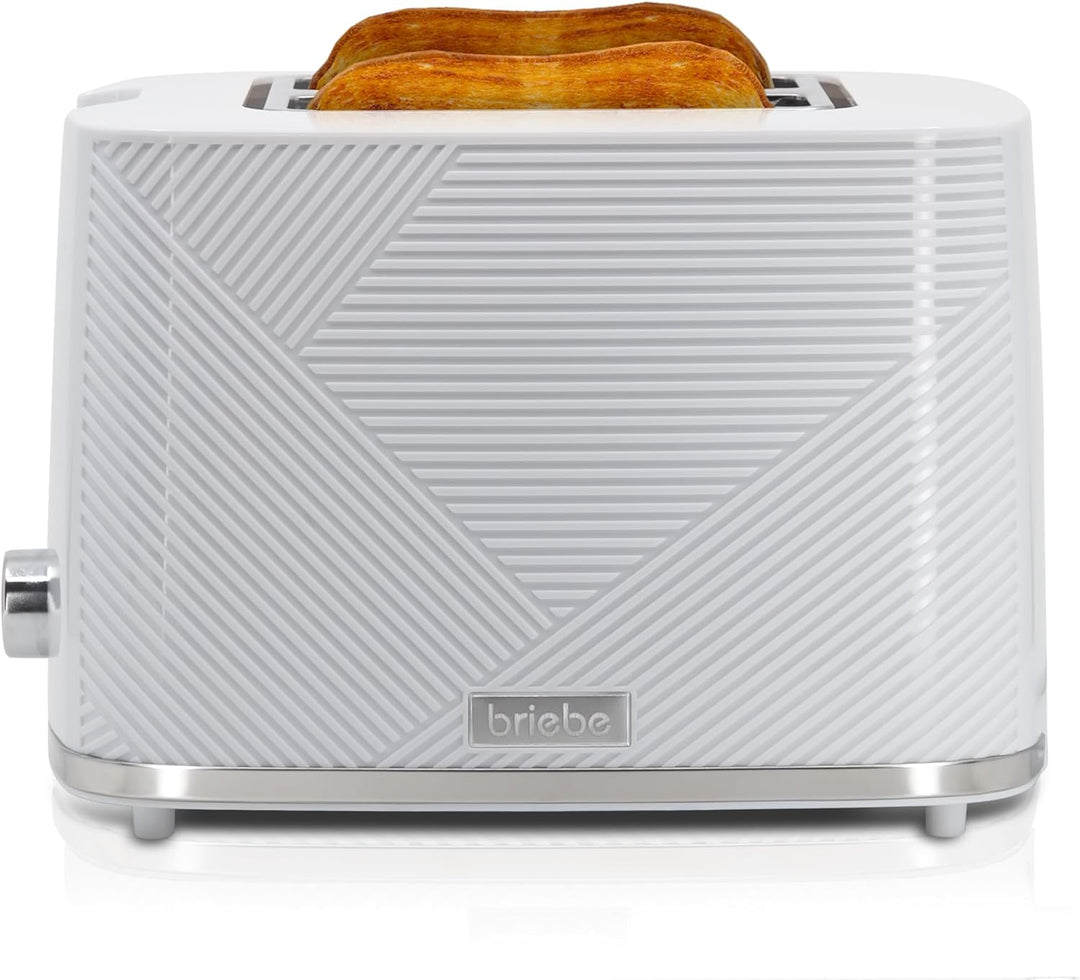 briebe Elegance Toaster Set Breiter Schlitz, 2 Scheiben, 7 Bräunungsstufen + Wasserkocher 1,7L Kabel