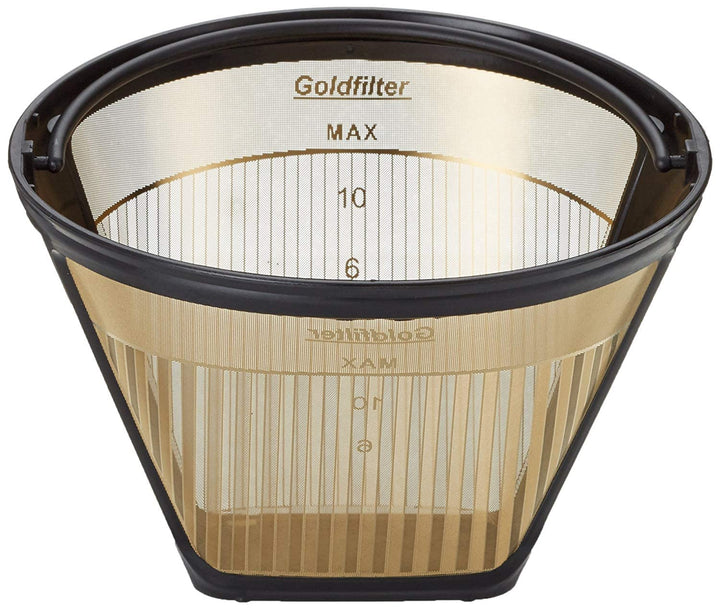 SeleXions Kaffee Goldfilter mit Titan antihaft Hartschicht 6-12 Tassen, Kaffeefiltergrösse 1x4 mit F