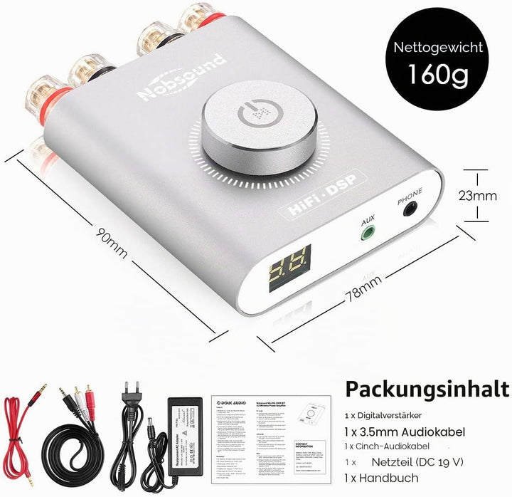 Nobsound NS-20G Mini Digital Power Amplifier Bluetooth HiFi Stereo Amp Leistungsverstärker 100W+100W