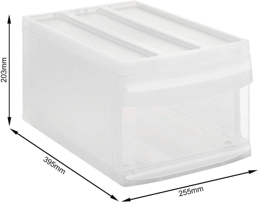 Rotho Systemix Schubladenbox 1 Schub, Kunststoff (PP) BPA-frei, transparent, M (39.5 x 25.5 x 20.3 c