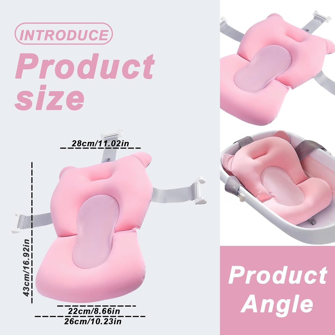 Babywannenmatte: Badewannensitz für Baby und Kleinkind Mit Sicherheitsgurt - Baby-Badekissen für Neu