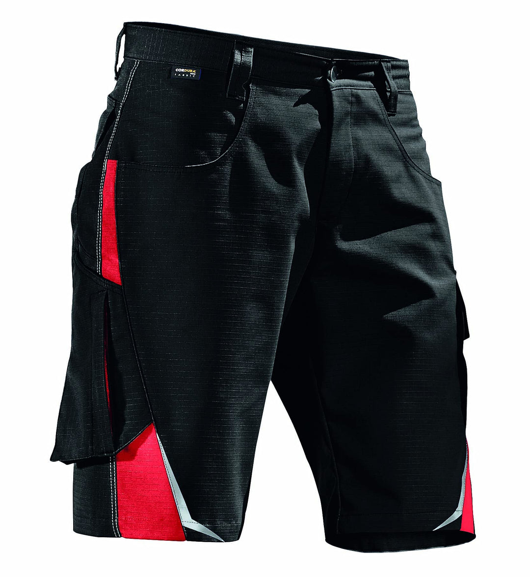 KÜBLER Workwear | Pulsschlag Arbeitsshorts | schwarz/mittelrot | Grösse 40