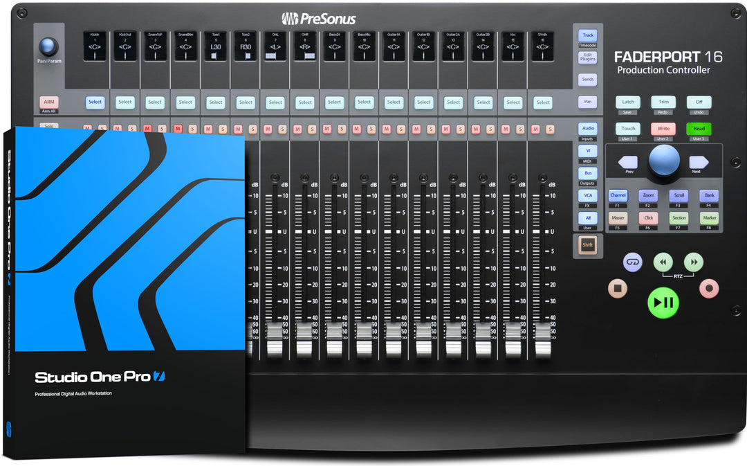 PreSonus FaderPort 16, 16-Fader DAW Mix Production Controller, mit Softwarepaket 16 Fader DAW-Contro