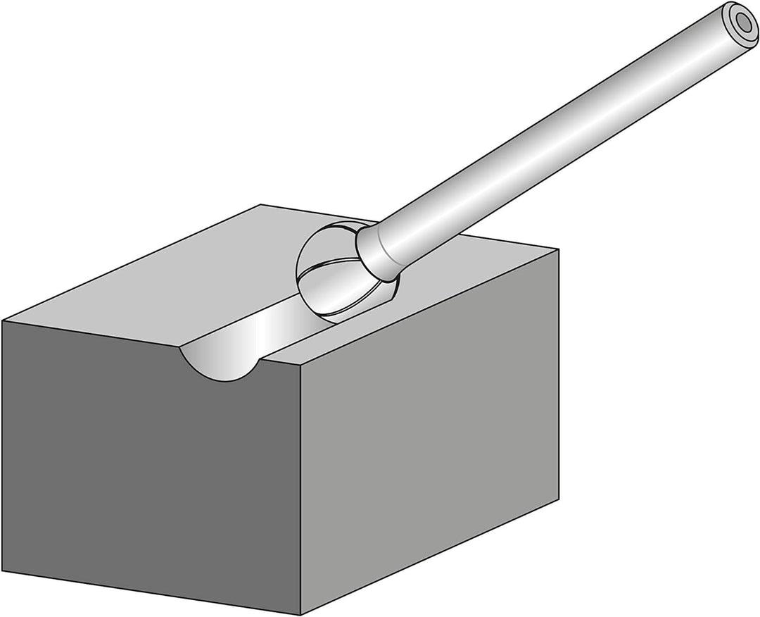 PFERD HM-Frässtift, Kugelform KUD, Zahnung ALLROUND, Frässtift-ø 12mm, Schaft-ø 6mm, Länge 51mm, 210