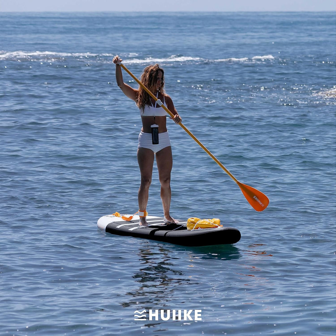 HUIIKE Stand Up Paddling Board mit Zubehör, Paddel, Finnen, Leash, Pumpe, Rucksack. SUP-Board Aufbla