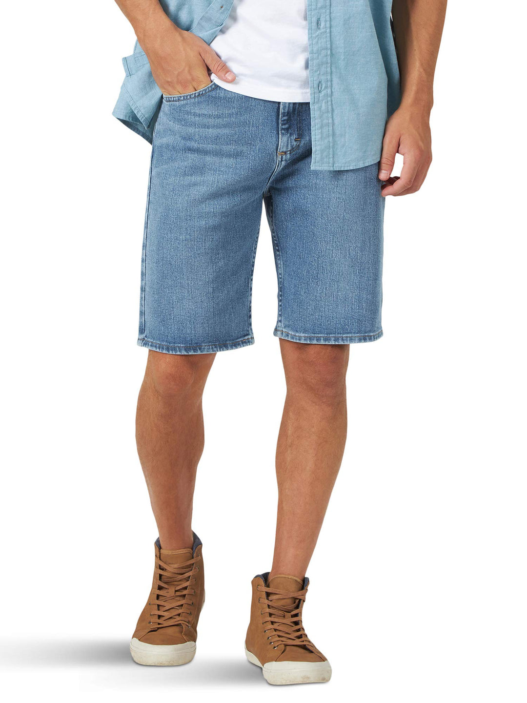 Wrangler Authentics Herren Authentics Classic Carpenter Lässige Shorts 32 Light Wash Flex, 32 Light