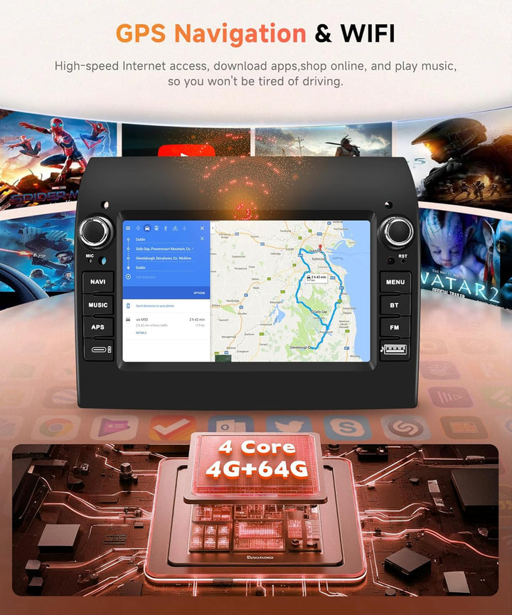 4G+64G Android Autoradio für FIAT Ducato 2008-2015/Peugeot Boxer 2/Citroen Jumper 2011-2015 Wireless
