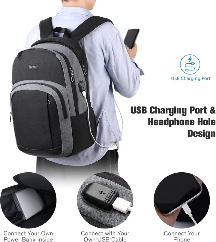 Schulrucksack Jungen Mädchen Teenager, Rucksack Herren Damen Daypacks für 15.6 Zoll Laptop Rucksack