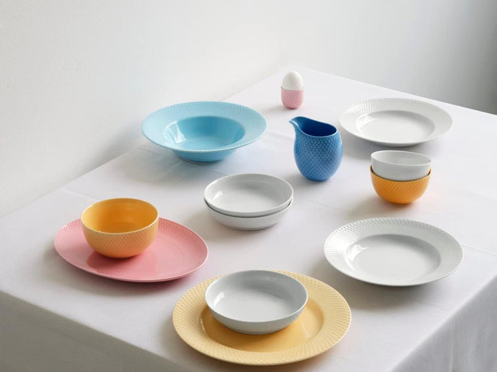 Lyngby Porcelæn Lunch-Teller Ø21 cm Rhombe Color Mix & Match aus Porzellan Ø21 cm Hellblau, Ø21 cm H