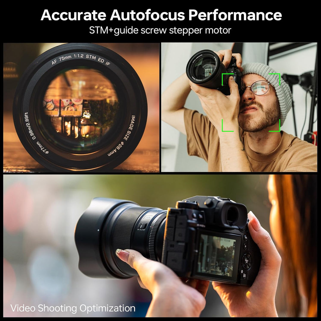 VILTROX PRO 75 mm f/1.2 E für Sony E Mount, 75 mm f1.2 Autofokus-Weitwinkelobjektiv für Sony E Mount