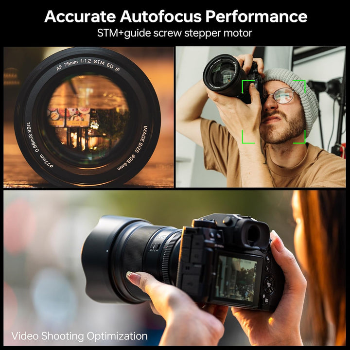 VILTROX PRO 75 mm f/1.2 E für Sony E Mount, 75 mm f1.2 Autofokus-Weitwinkelobjektiv für Sony E Mount