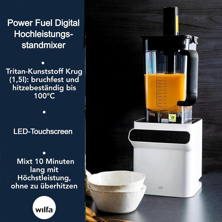 Wilfa POWER FUEL DIGITAL Standmixer - 1,5l Tritan-Krug bis 100°C, BPA-frei - 30.000 U/min. - 6 Progr