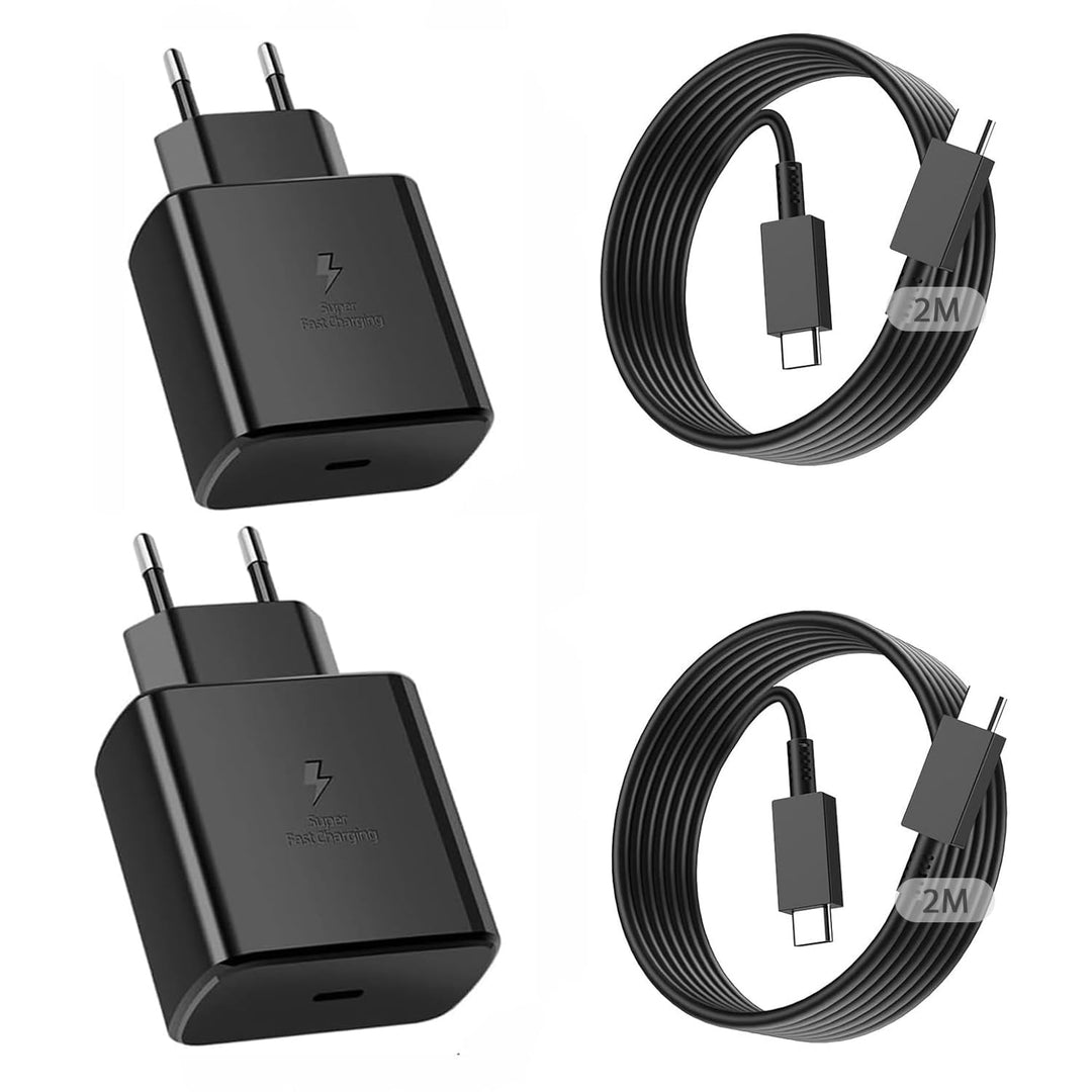 2er Pack USB C Ladegerät 45W mit Schnellladekabel für Samsung Galaxy S26 Ultra S25 S24 S23 S22 S21 S