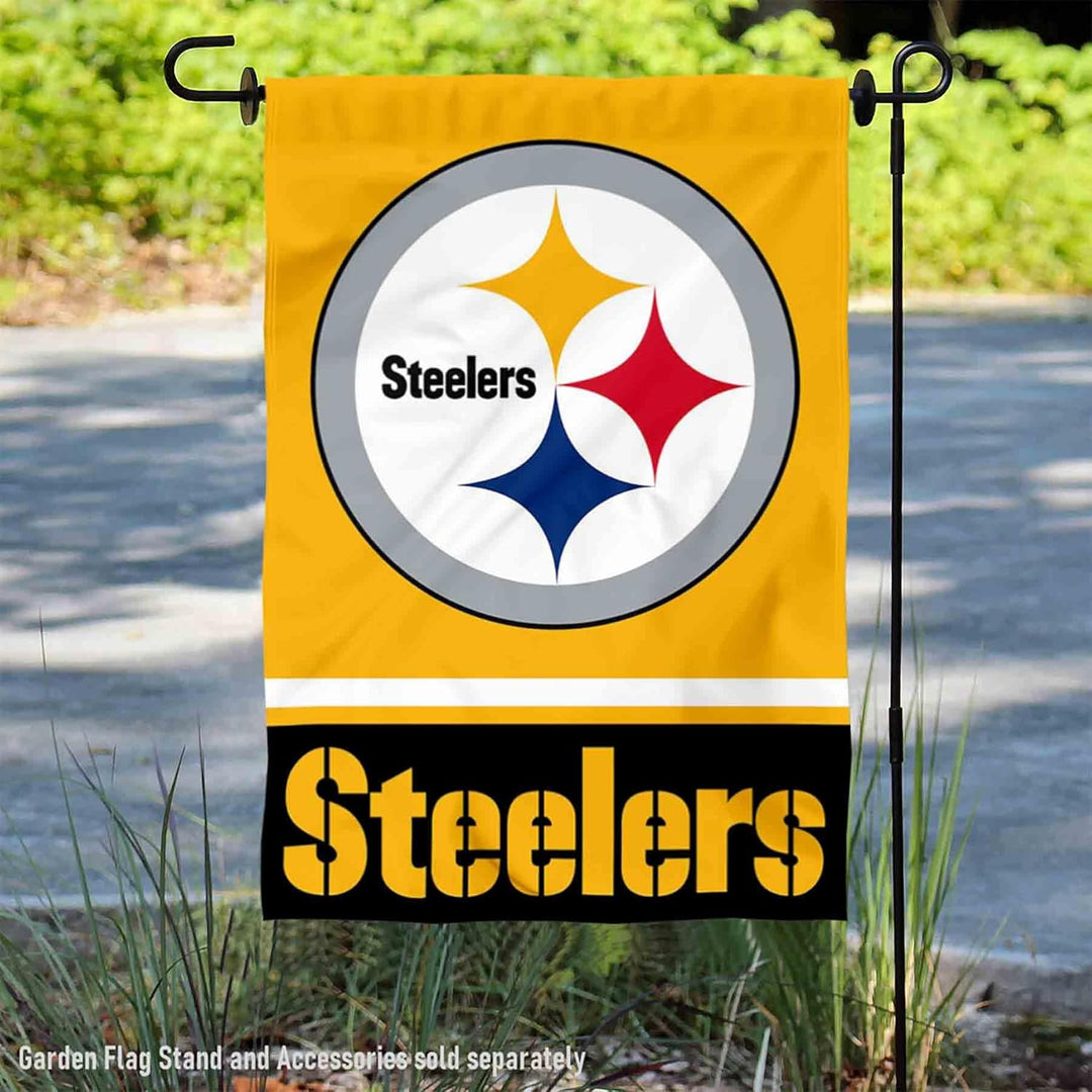 Pittsburgh Steelers Gartenflagge, doppelseitig, goldfarben