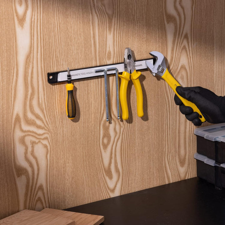 Navaris Magnetleiste Werkzeughalter Wand - Ca. 30 cm langer Magnethalter - Magnetleiste Werkzeug - M