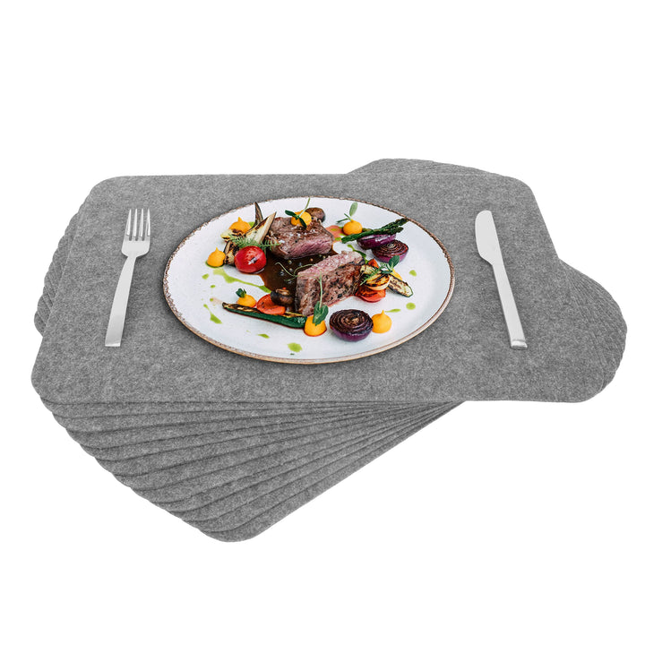 Rubberneck Premium Tischsets aus Filz - abwaschbar & rutschfest - 12er Set Platzsets Tisch-Matten Un