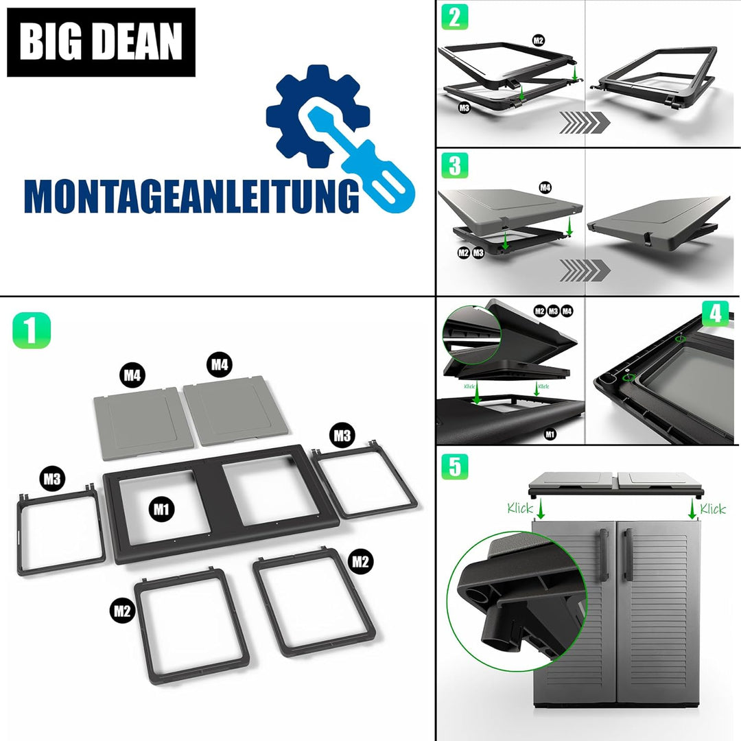 BigDean Mülltrennsystem Schrank Recycling System auch für Gelben Sack Made in Italy