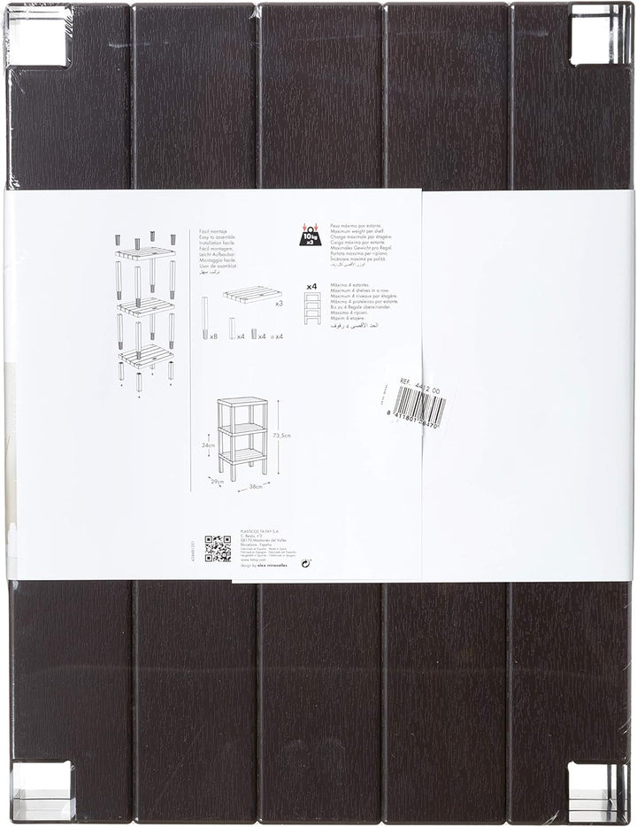 Tatay Lombok Regal, 3 Regale, Polypropylen, BPA frei, Holz-Effekt, Anti-Rutsch-Stossstangen, Max 10K