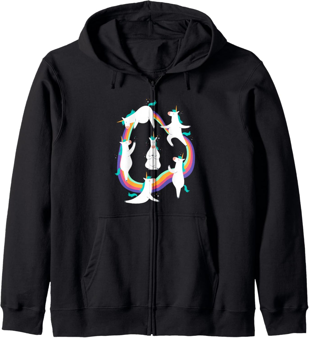 Einhorn-Yoga Regenbogen Meme Kapuzenjacke