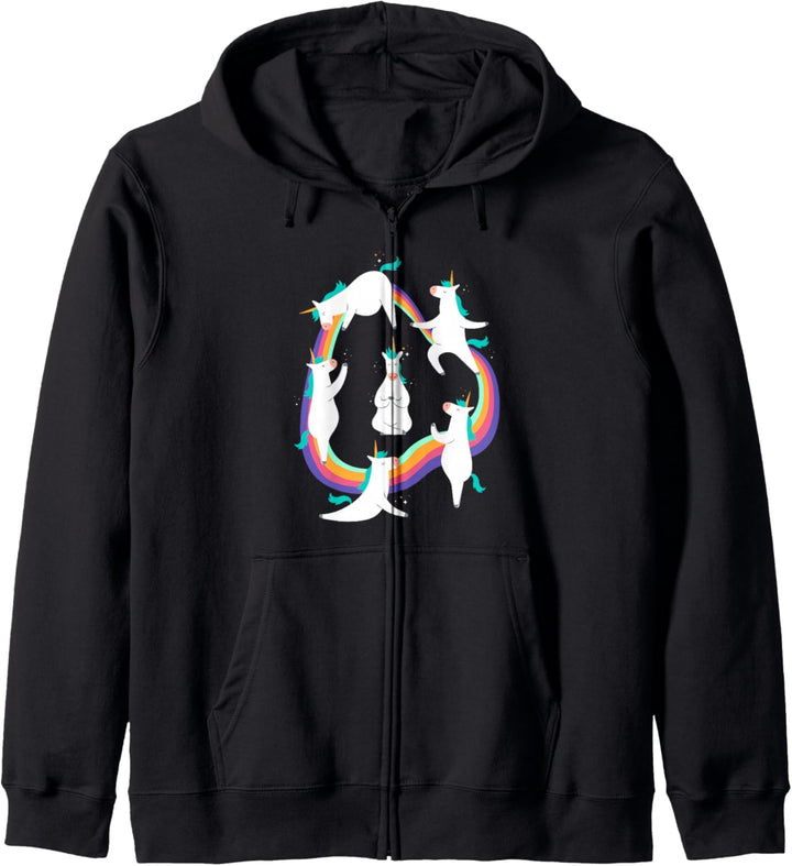 Einhorn-Yoga Regenbogen Meme Kapuzenjacke