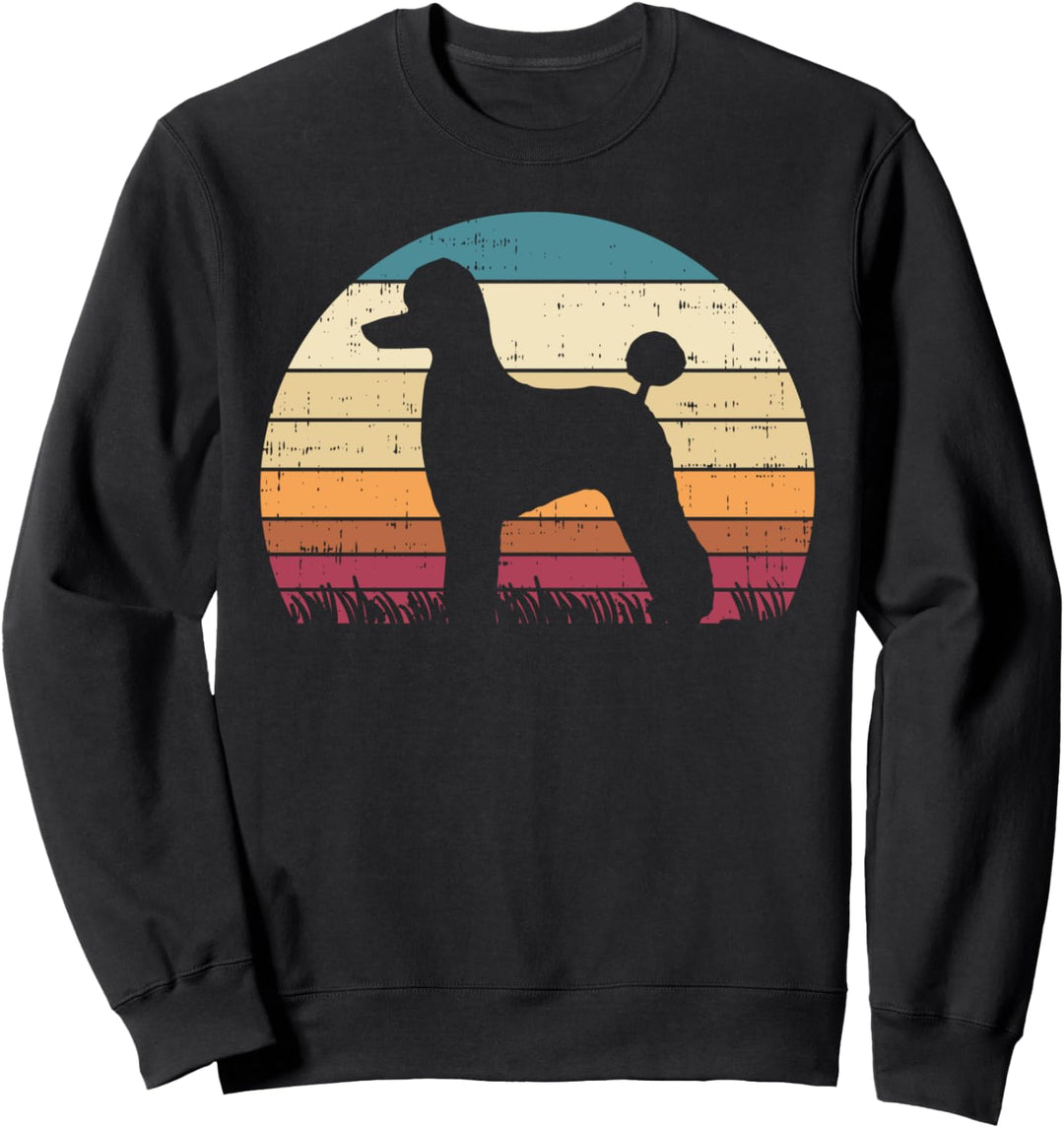 Poodle Silhouette Sunset Vintage Pet Dog Lover Owner Gift Sweatshirt
