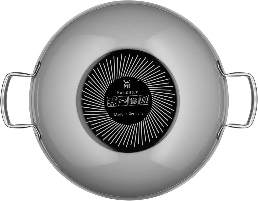 WMF Fusiontec Mineral Wok Induktion 32 cm, Wokpfanne mit Glasdeckel, High-Tech Keramik, backofenfest