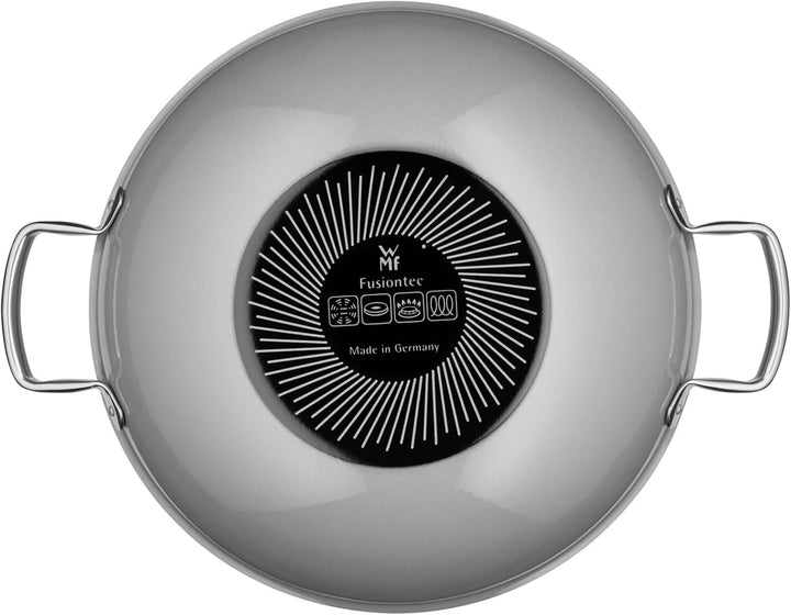 WMF Fusiontec Mineral Wok Induktion 32 cm, Wokpfanne mit Glasdeckel, High-Tech Keramik, backofenfest
